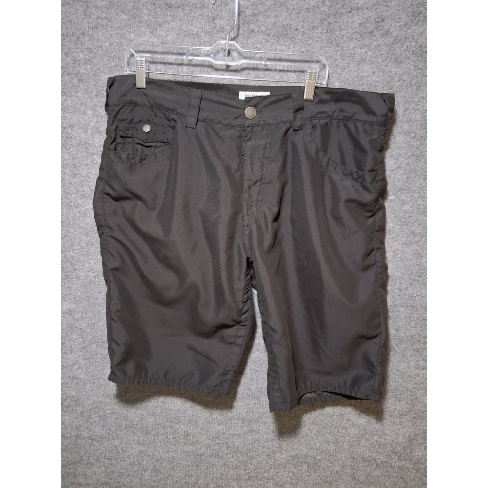 True Religion Swimwear Shorts Mens 36W Black Swim Trunks Beach Casual